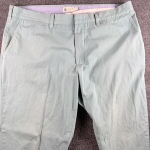 J Crew Pants Mens 38x32 Green Classic Fit 100% Cotton Chino Flat Front Casual